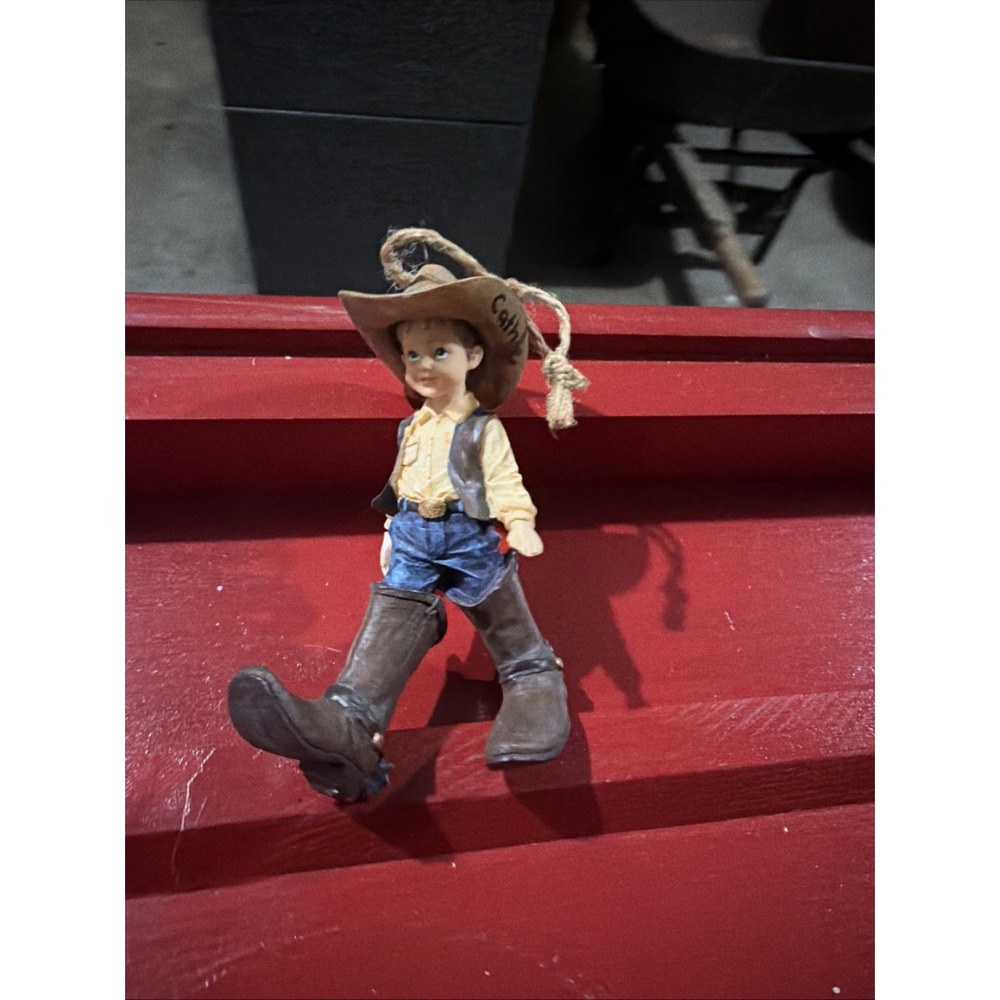 Little Boy Sheriff Oversized Boots 4 inch Christmas Ornament Resin Cowboy 2010